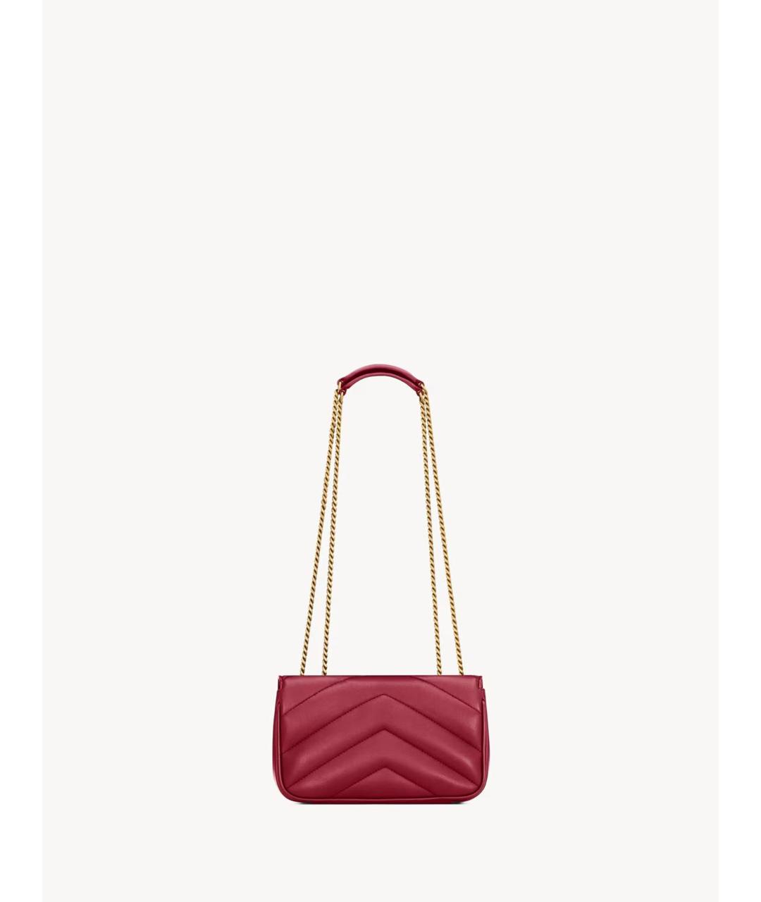 SAINT LAURENT Красная кожаная сумка через плечо, фото 3