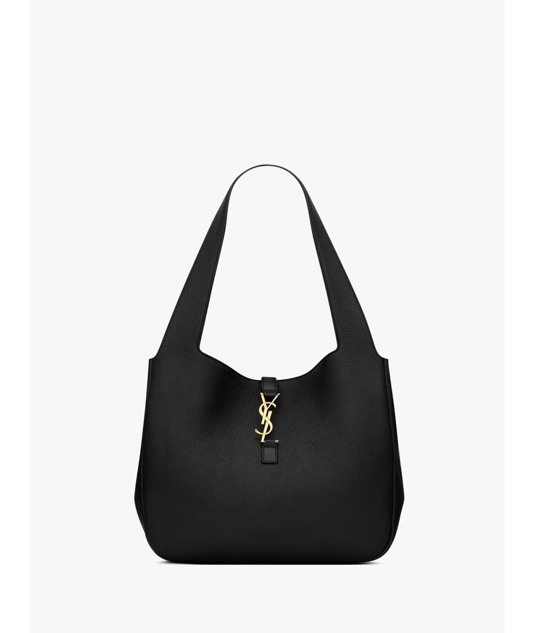 SAINT LAURENT Черная кожаная сумка тоут, фото 3