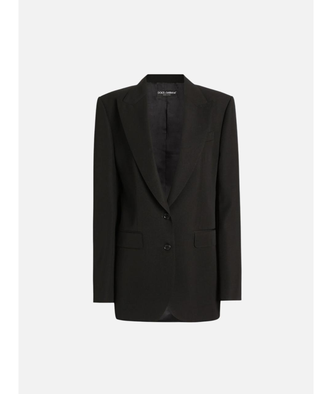 DOLCE&GABBANA Черный шерстяной жакет/пиджак, фото 4