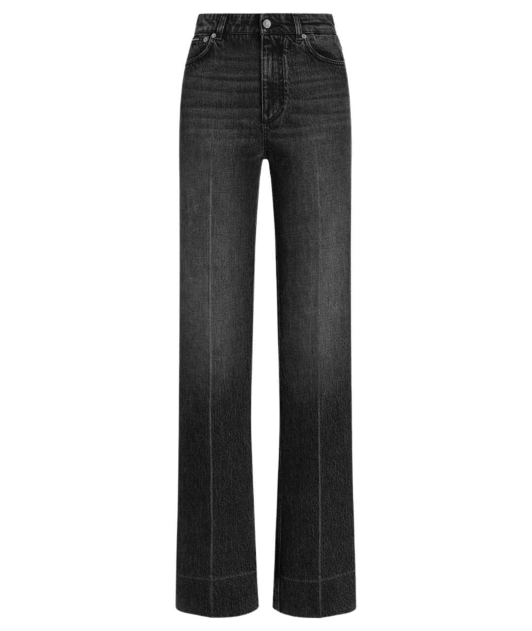 DOLCE&GABBANA Черные хлопковые прямые джинсы, фото 1