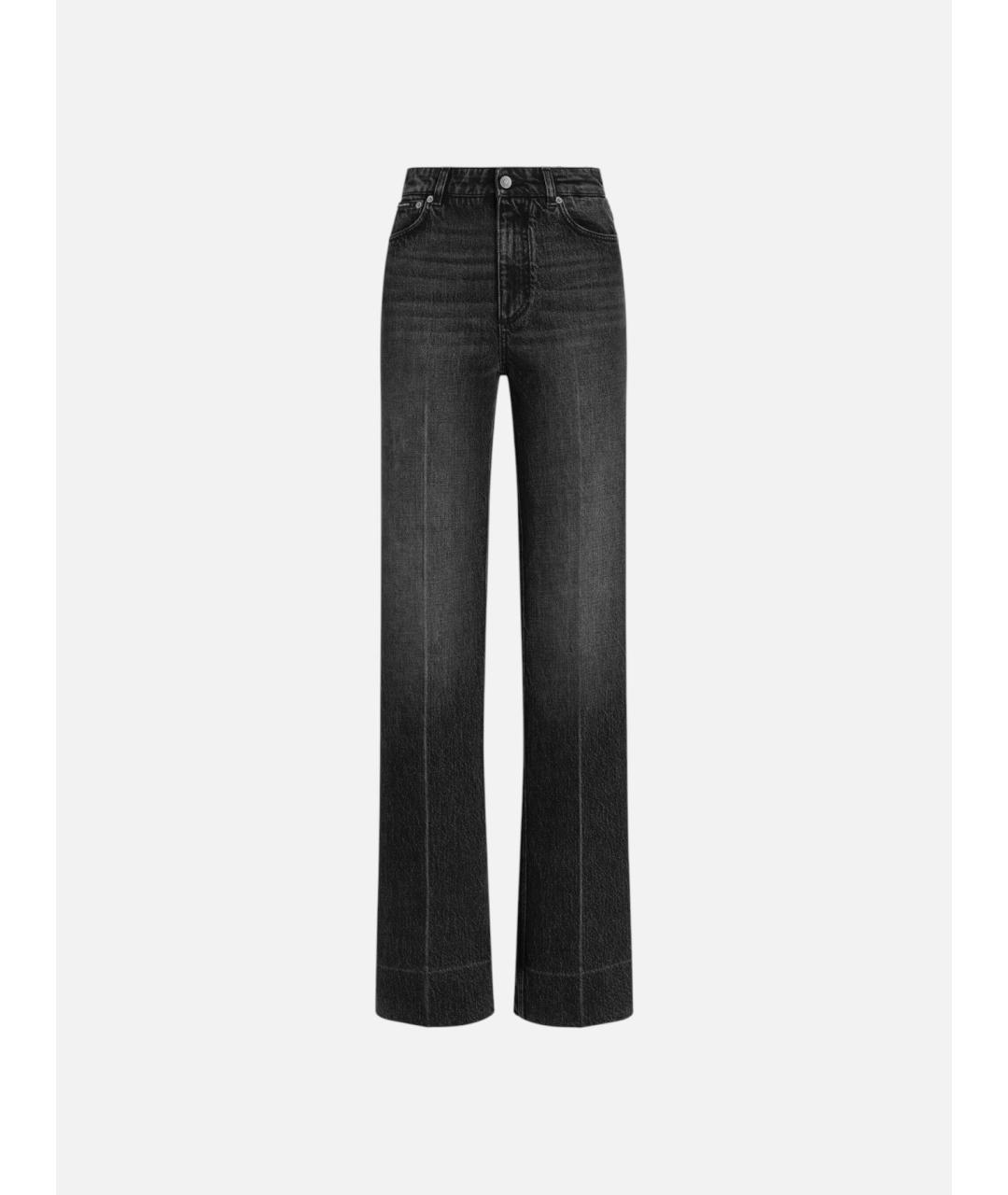 DOLCE&GABBANA Черные хлопковые прямые джинсы, фото 4