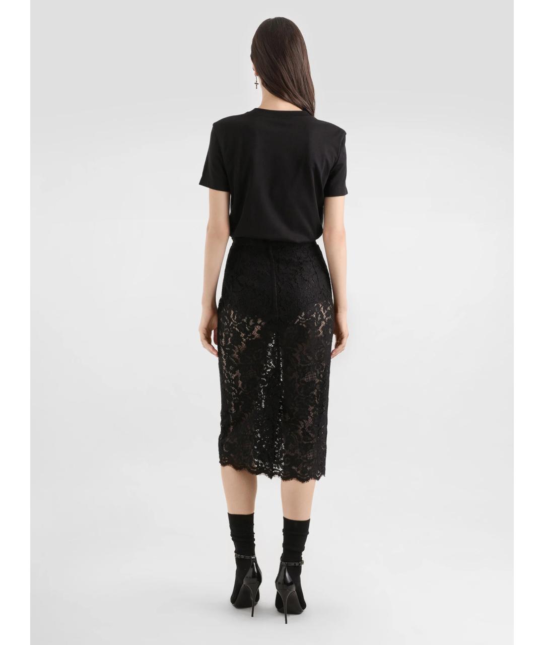 DOLCE&GABBANA Черная хлопковая футболка, фото 3