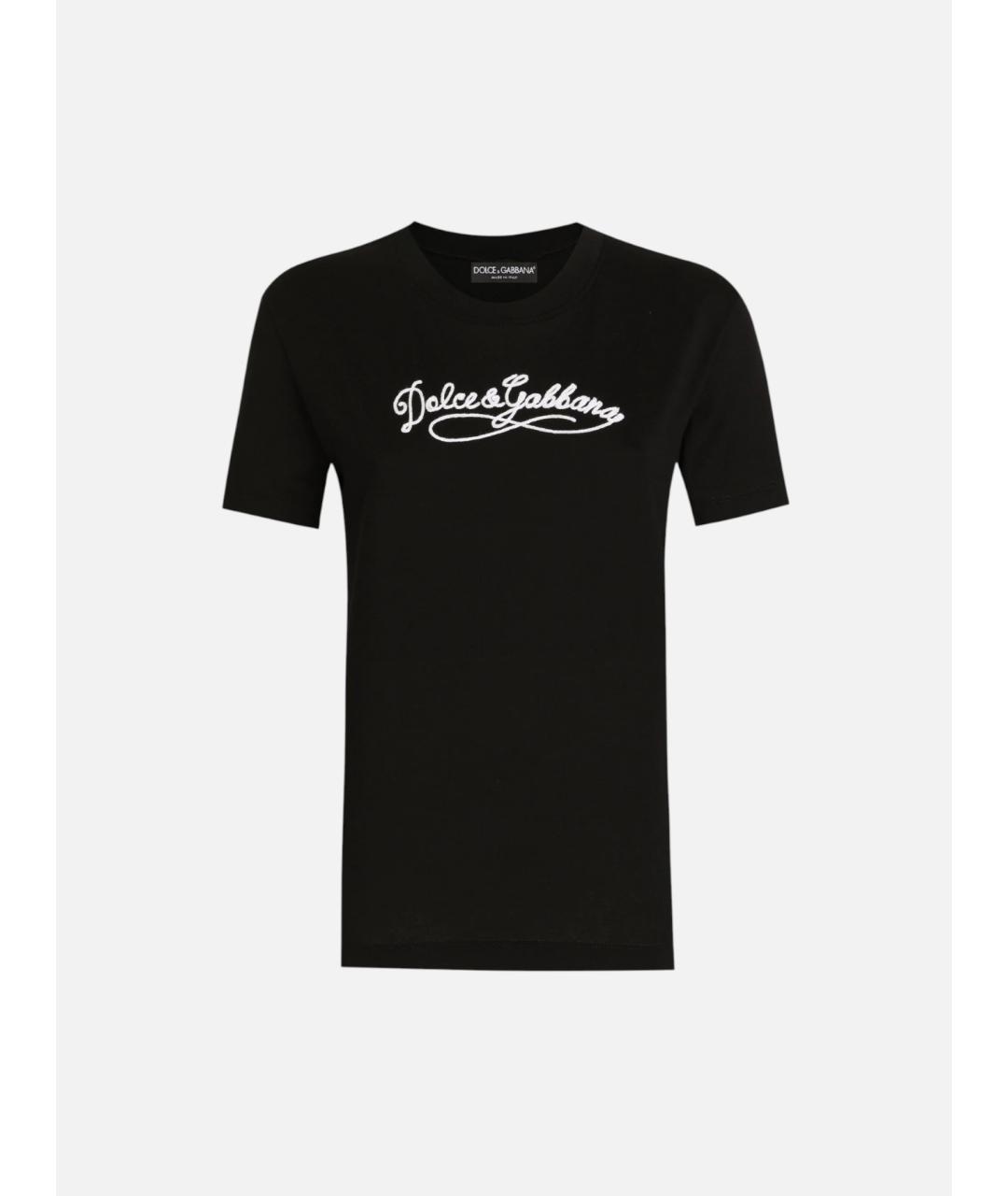 DOLCE&GABBANA Черная хлопковая футболка, фото 4