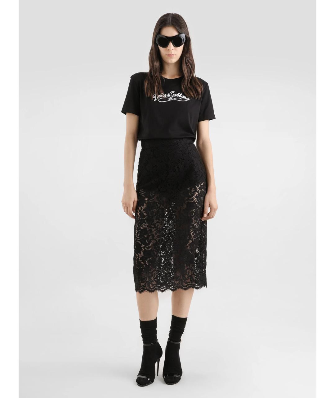 DOLCE&GABBANA Черная хлопковая футболка, фото 2