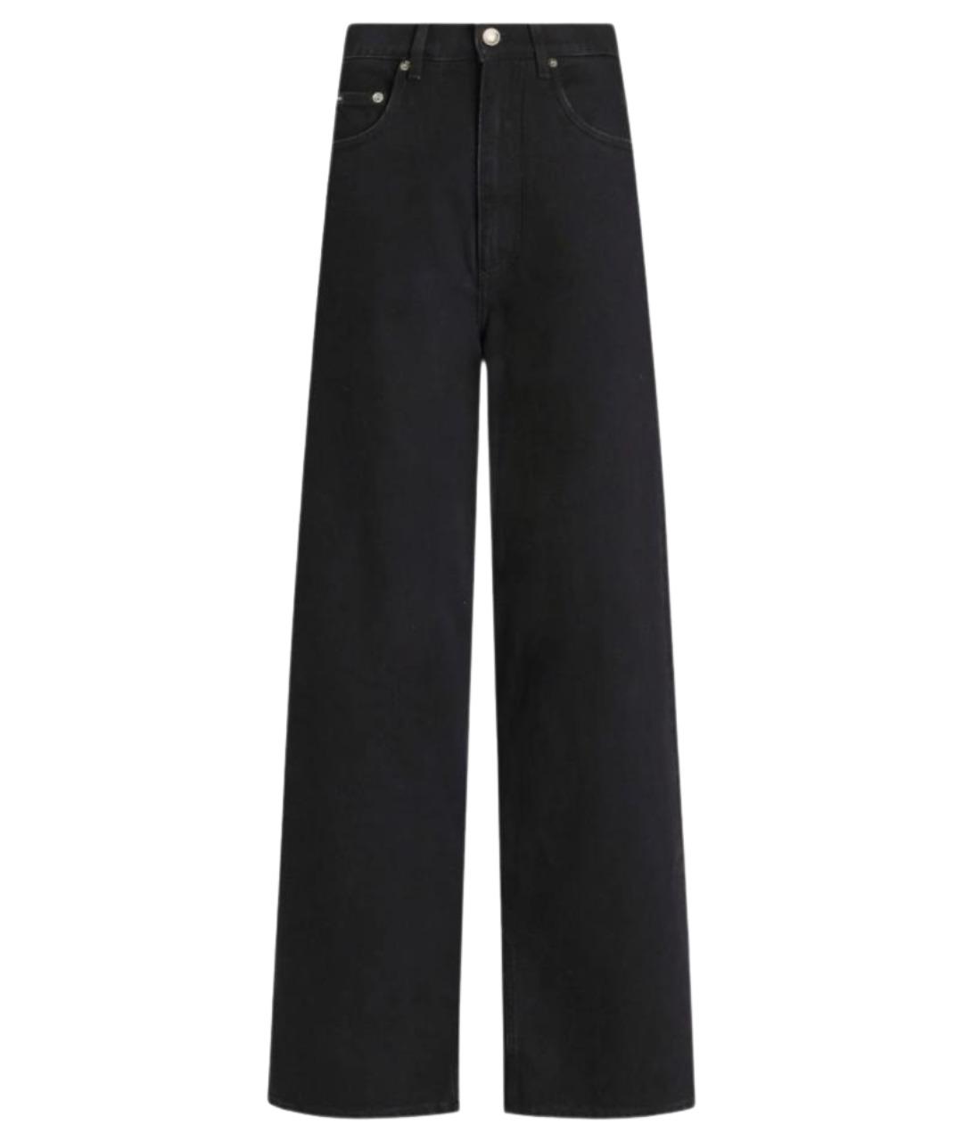 DOLCE&GABBANA Черные хлопковые прямые джинсы, фото 1