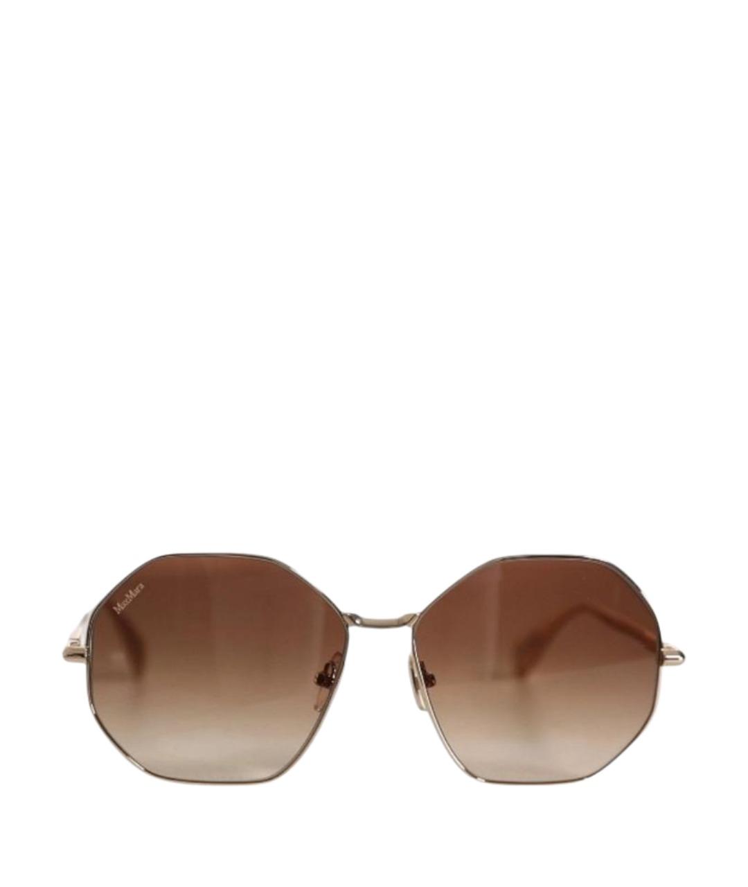MAX MARA Коричневые металлические солнцезащитные очки, фото 1