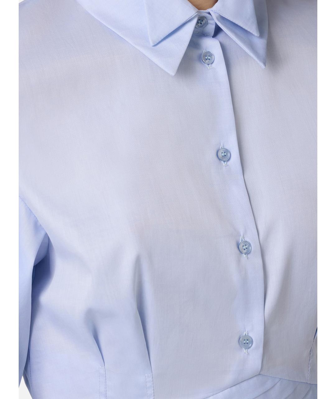 ELISABETTA FRANCHI Голубая хлопковая рубашка, фото 4