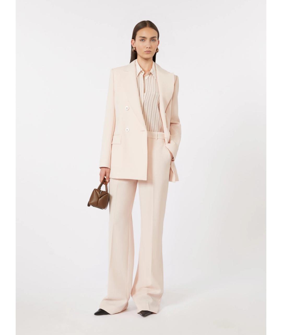 MAX MARA STUDIO Бежевая шелковая рубашка, фото 2