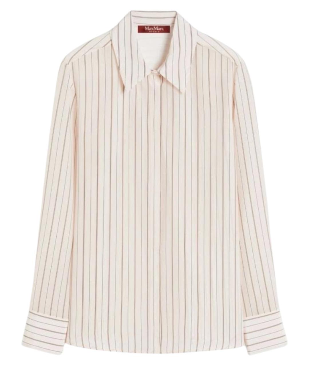 MAX MARA STUDIO Бежевая шелковая рубашка, фото 1