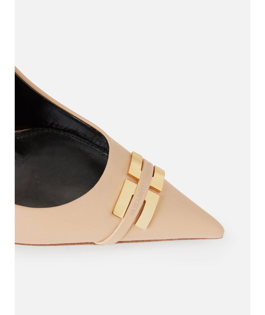 ELISABETTA FRANCHI Бежевые кожаные туфли, фото 4