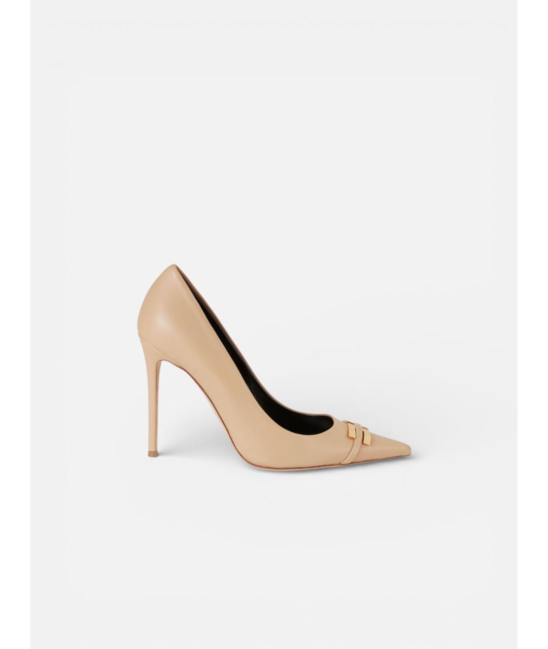 ELISABETTA FRANCHI Бежевые кожаные туфли, фото 5