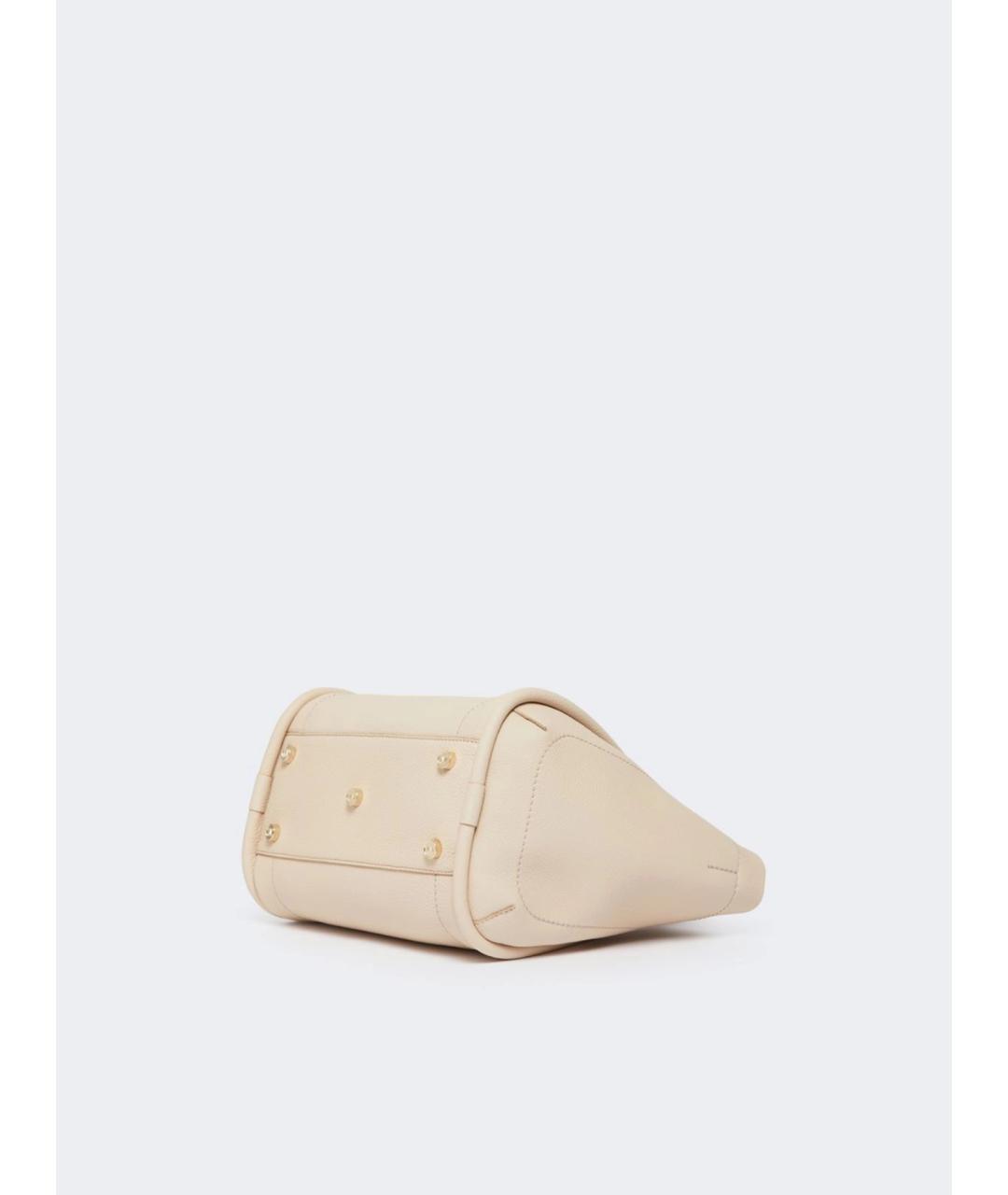 MAX MARA Бежевая кожаная сумка тоут, фото 5