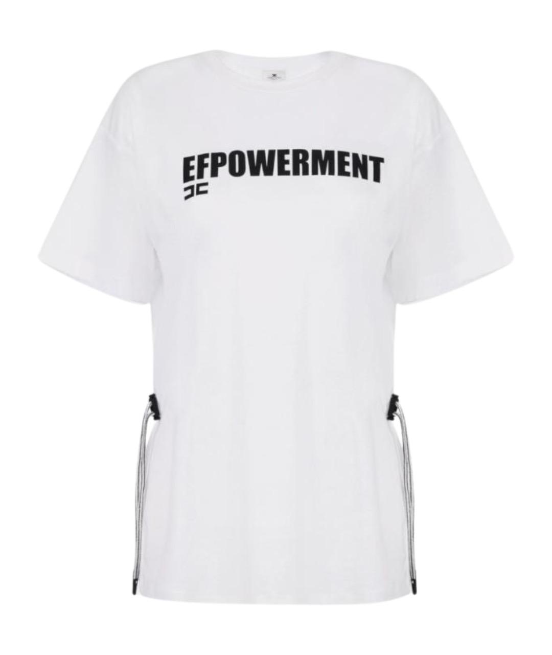 ELISABETTA FRANCHI Белая хлопковая футболка, фото 1