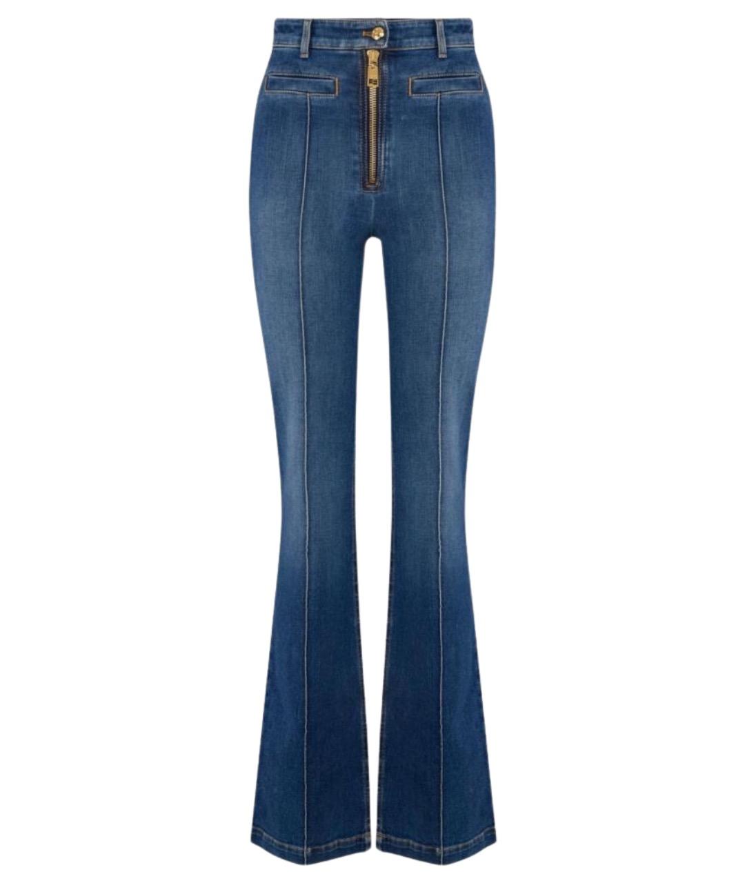 ELISABETTA FRANCHI Синие хлопковые джинсы клеш, фото 1