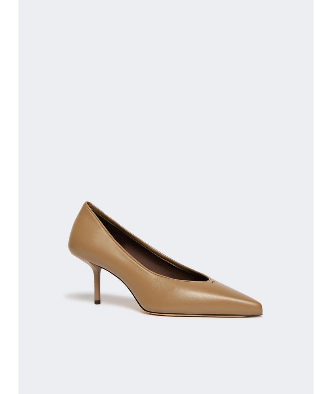 MAX MARA Бежевые кожаные туфли, фото 2