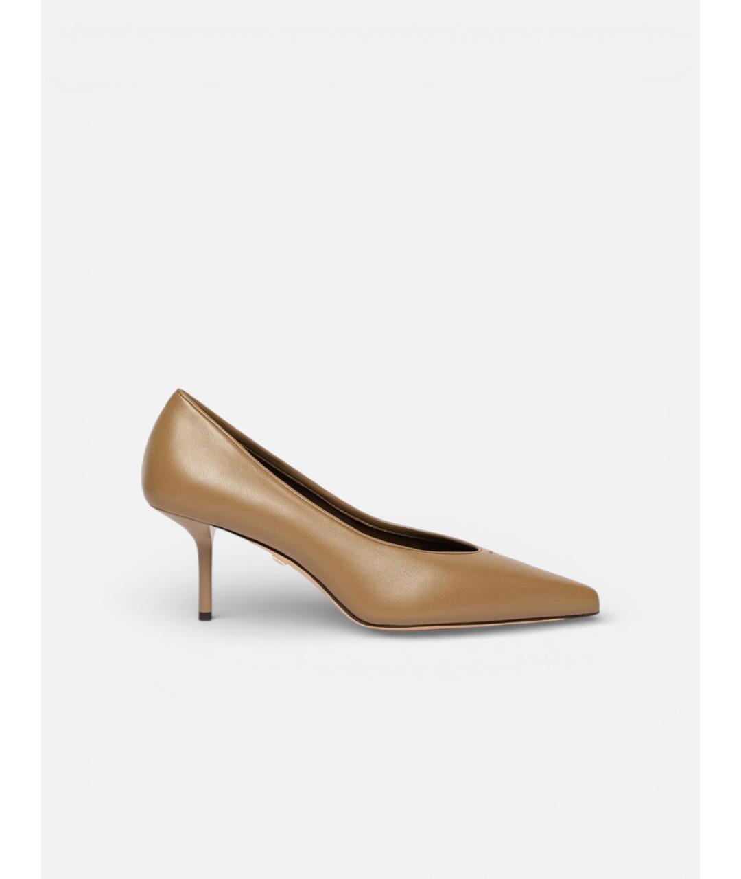 MAX MARA Бежевые кожаные туфли, фото 6