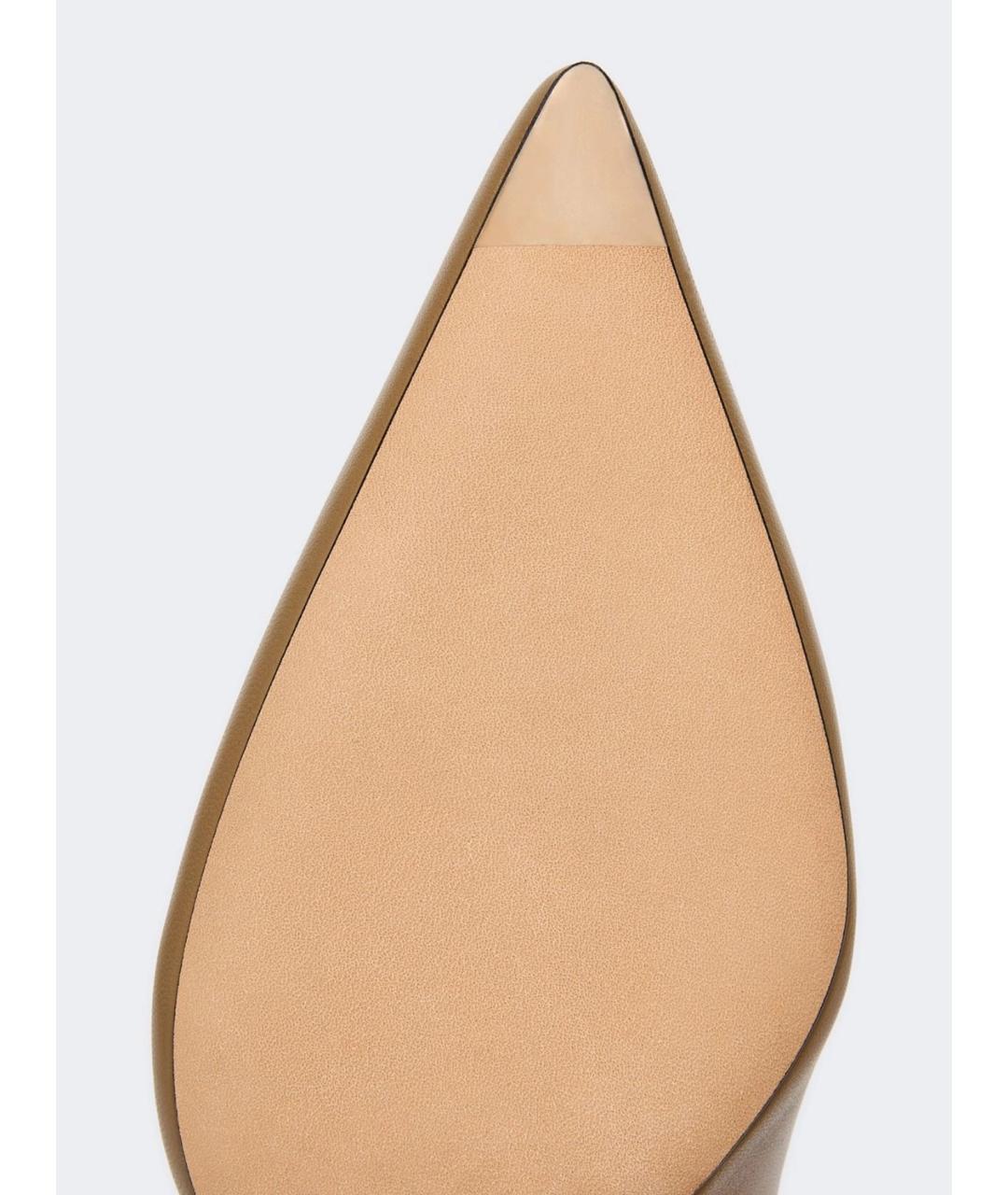 MAX MARA Бежевые кожаные туфли, фото 4