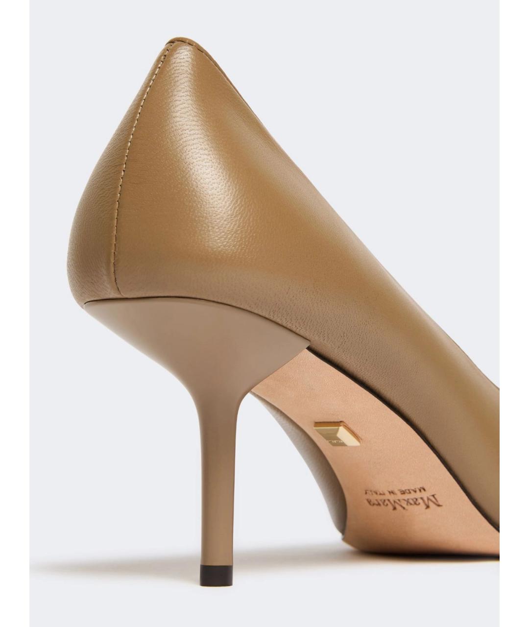 MAX MARA Бежевые кожаные туфли, фото 5