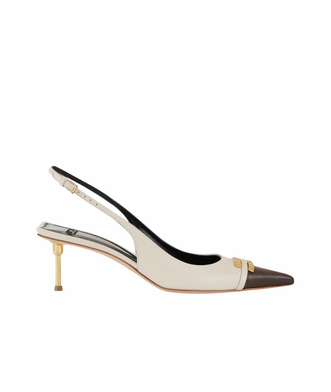 ELISABETTA FRANCHI Белые кожаные туфли, фото 1