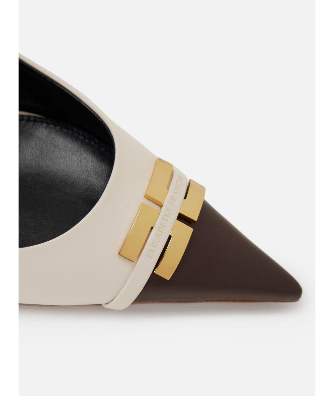 ELISABETTA FRANCHI Белые кожаные туфли, фото 4