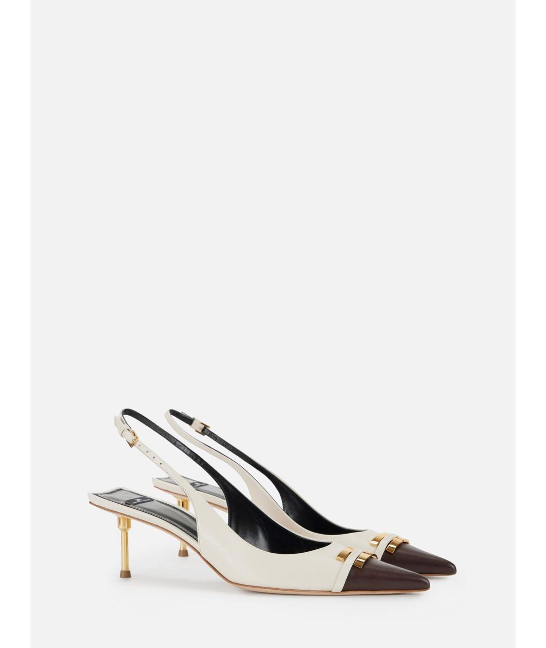 ELISABETTA FRANCHI Белые кожаные туфли, фото 2