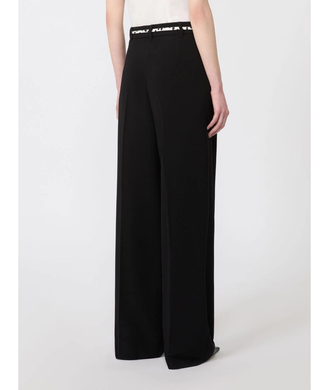 MAX MARA STUDIO Черные ацетатные брюки широкие, фото 4