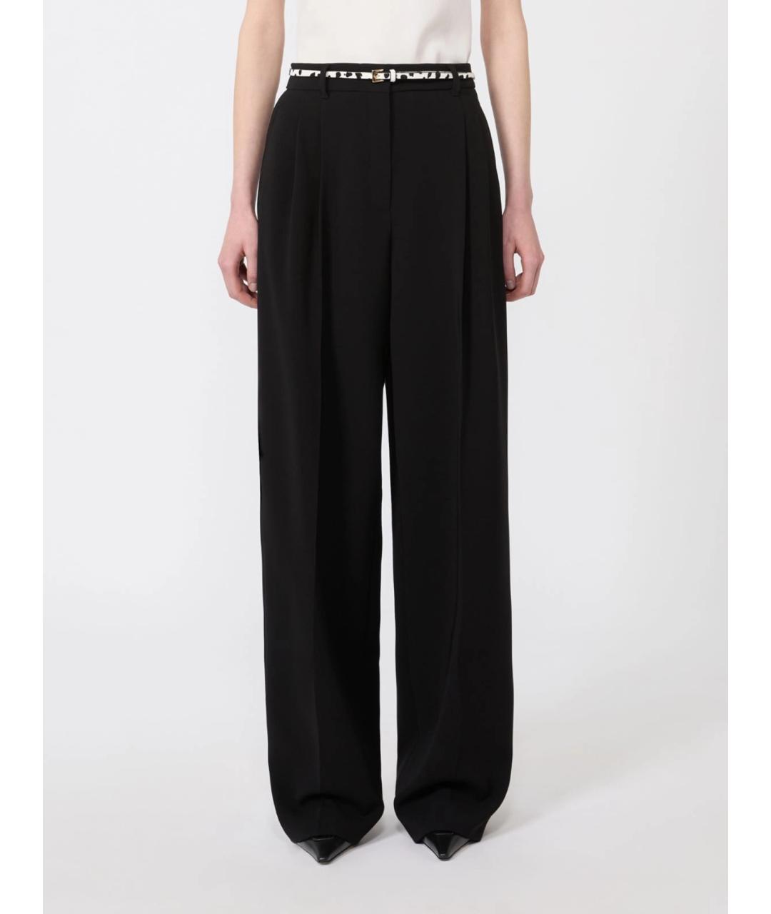 MAX MARA STUDIO Черные ацетатные брюки широкие, фото 3