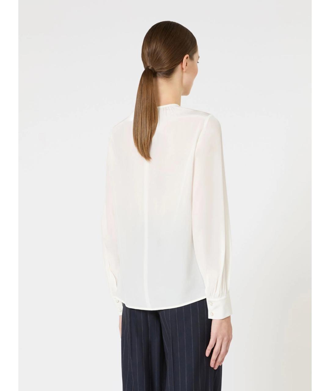 MAX MARA STUDIO Бежевая шелковая блузы, фото 4