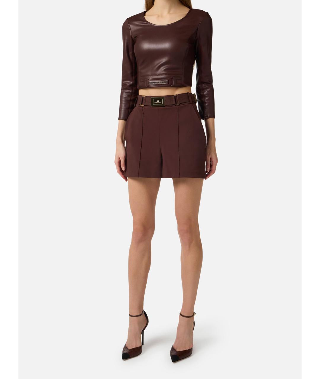 ELISABETTA FRANCHI Бордовые шорты, фото 3
