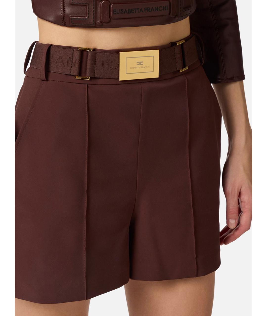 ELISABETTA FRANCHI Бордовые шорты, фото 4