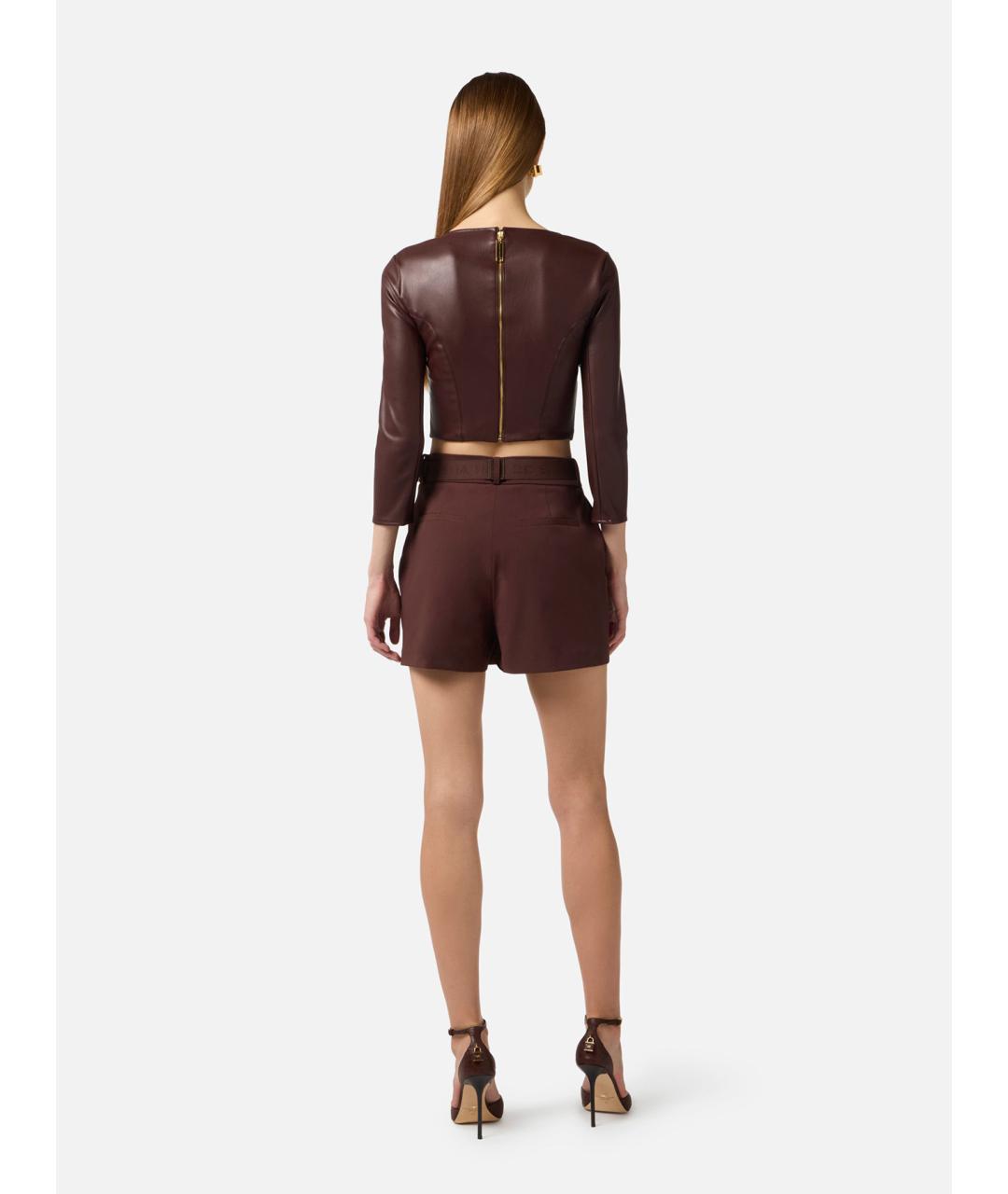 ELISABETTA FRANCHI Бордовые шорты, фото 5