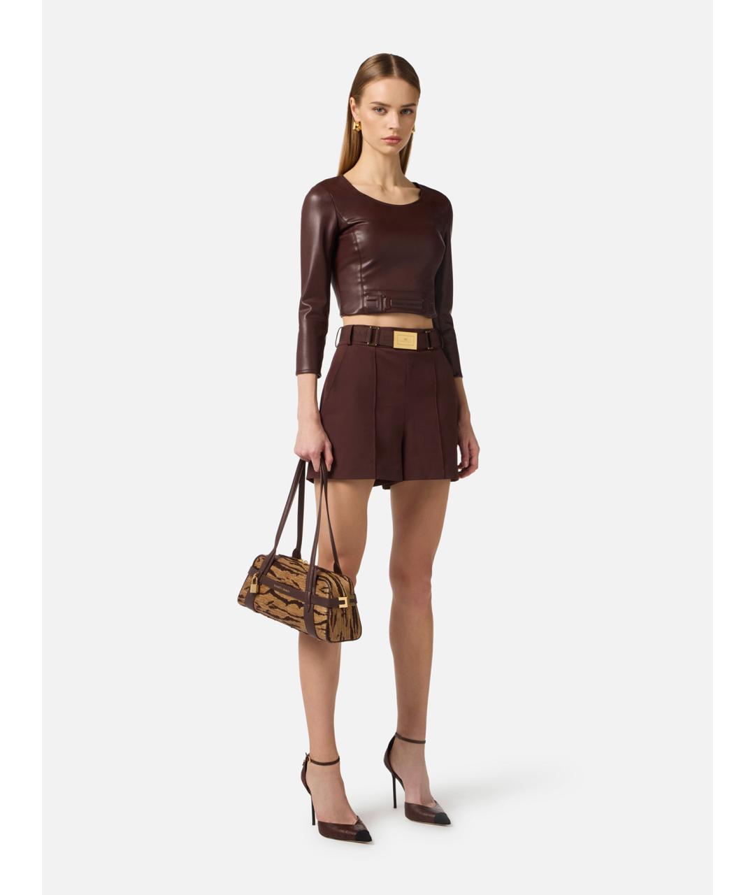 ELISABETTA FRANCHI Бордовые шорты, фото 2