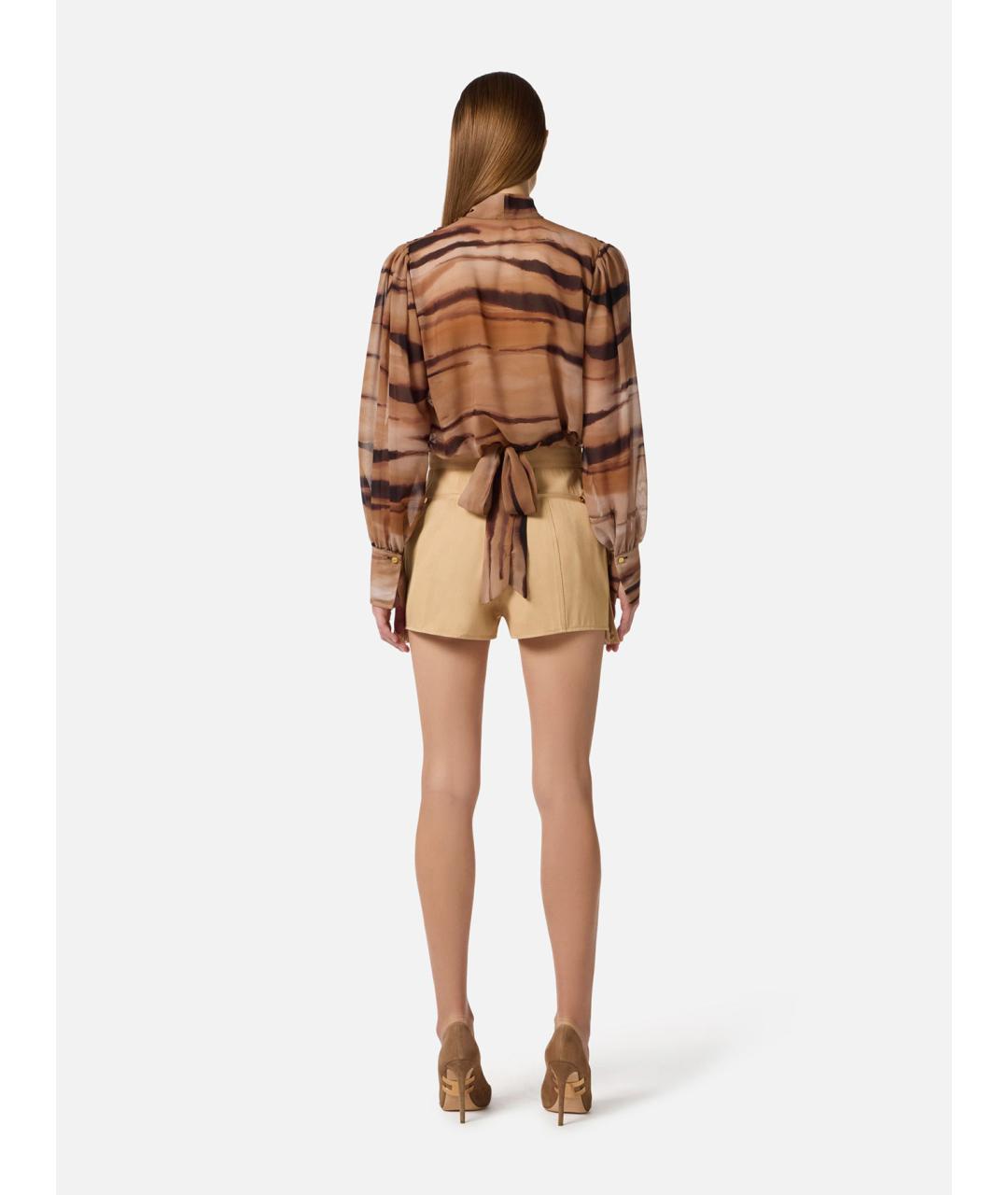 ELISABETTA FRANCHI Бежевые хлопковые шорты, фото 5
