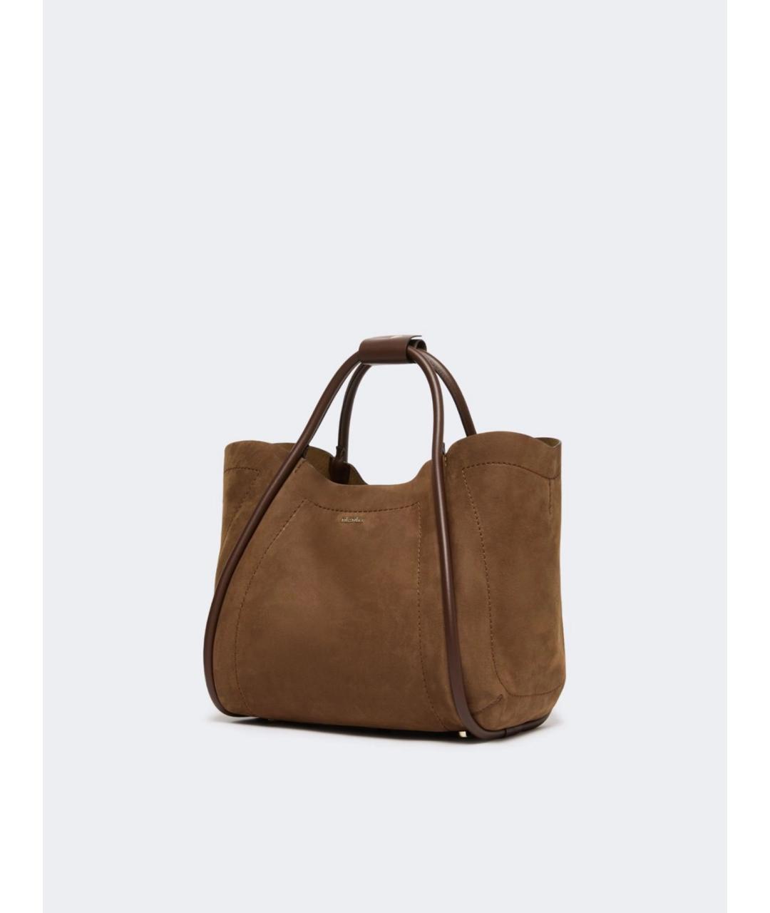 MAX MARA Коричневая кожаная сумка тоут, фото 2