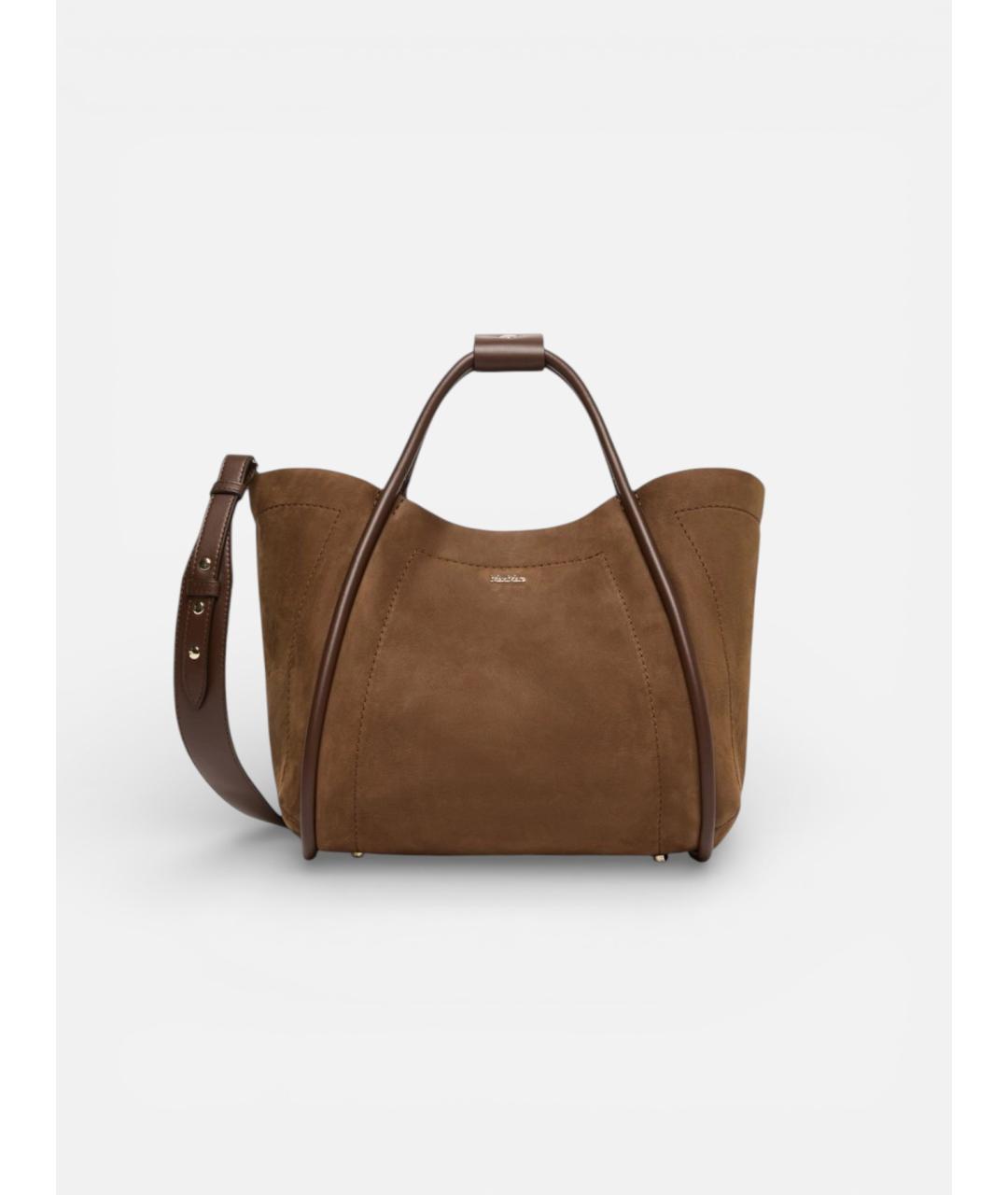 MAX MARA Коричневая кожаная сумка тоут, фото 6