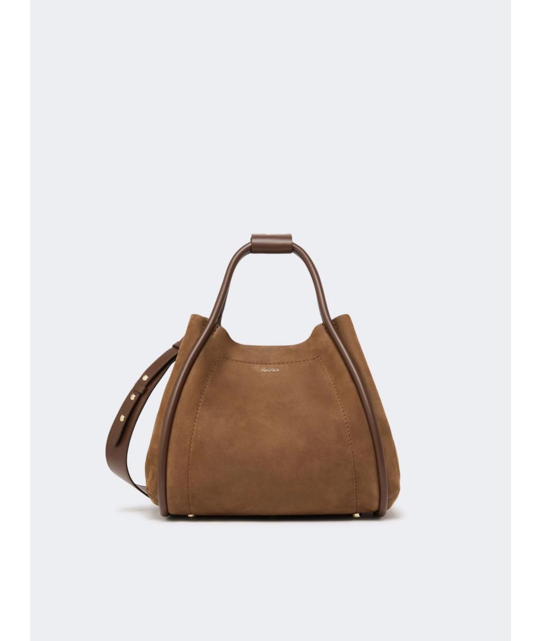 MAX MARA Коричневая кожаная сумка тоут, фото 4