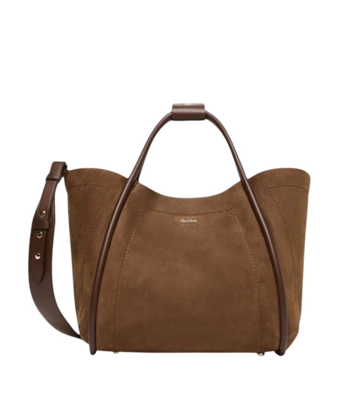 MAX MARA Коричневая кожаная сумка тоут, фото 1
