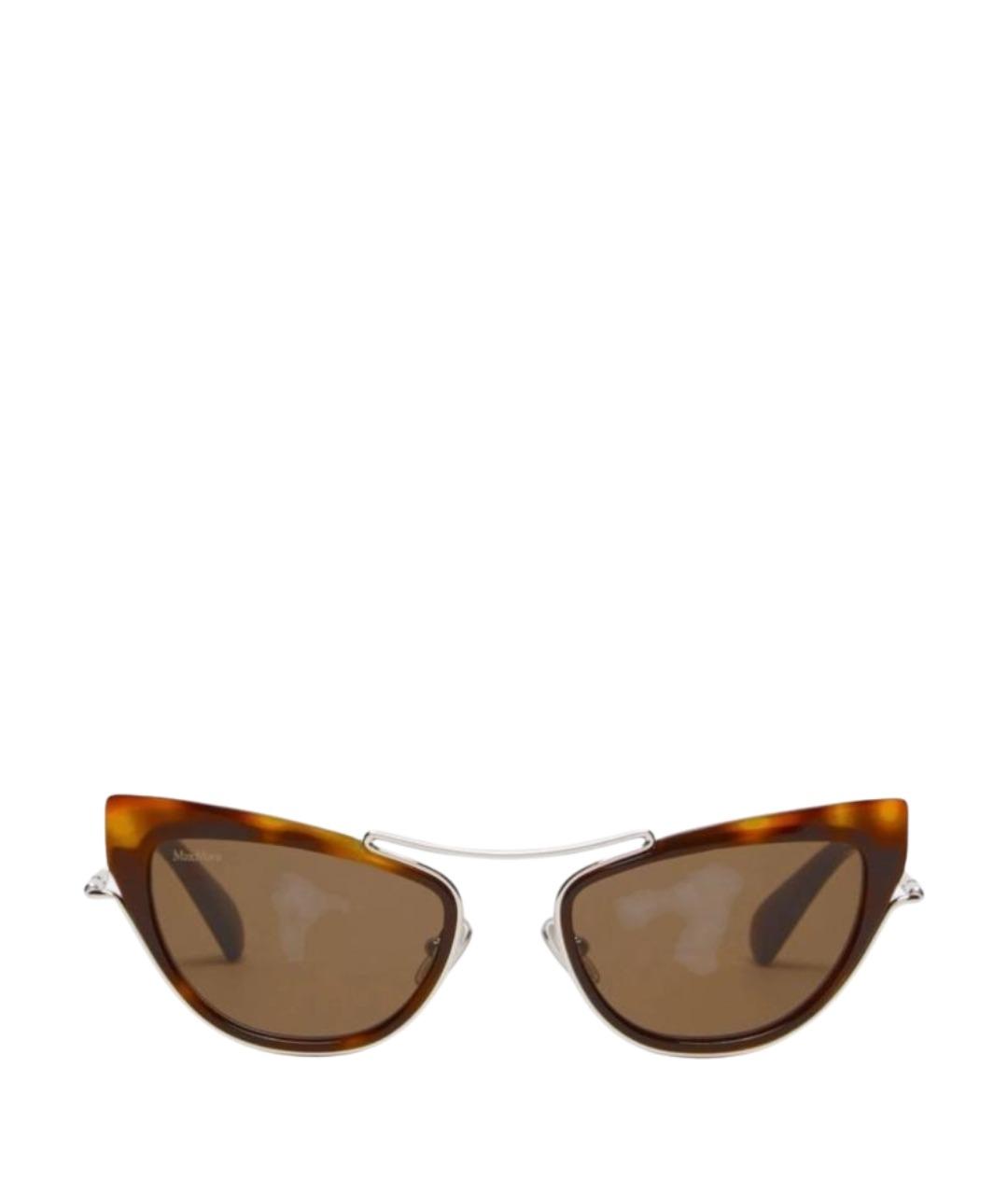 MAX MARA Коричневые металлические солнцезащитные очки, фото 1