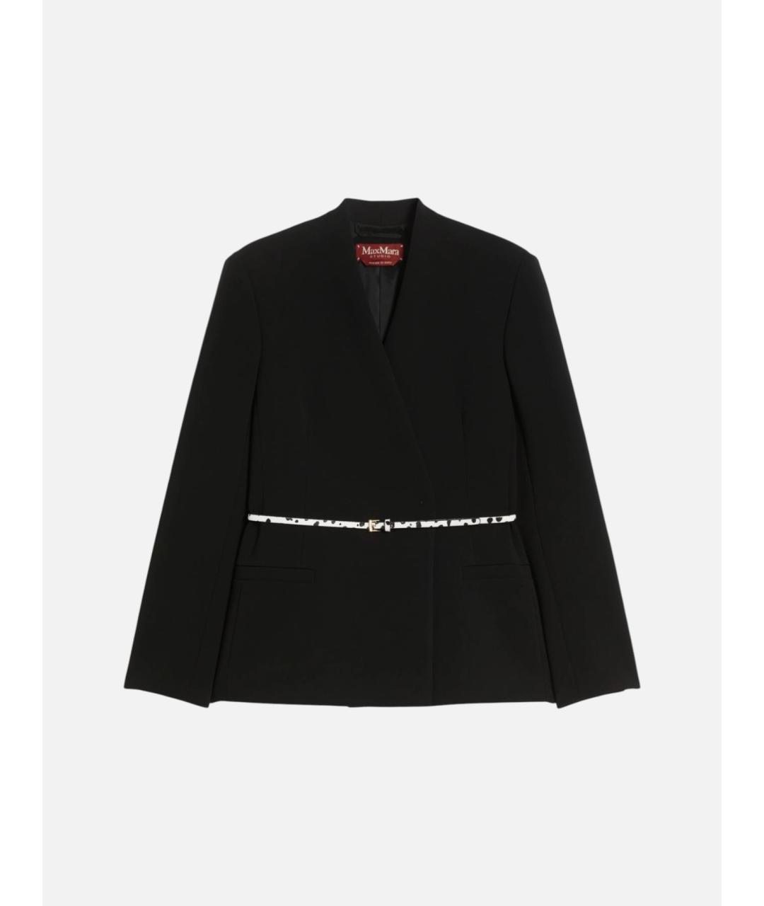 MAX MARA STUDIO Черный ацетатный жакет/пиджак, фото 6