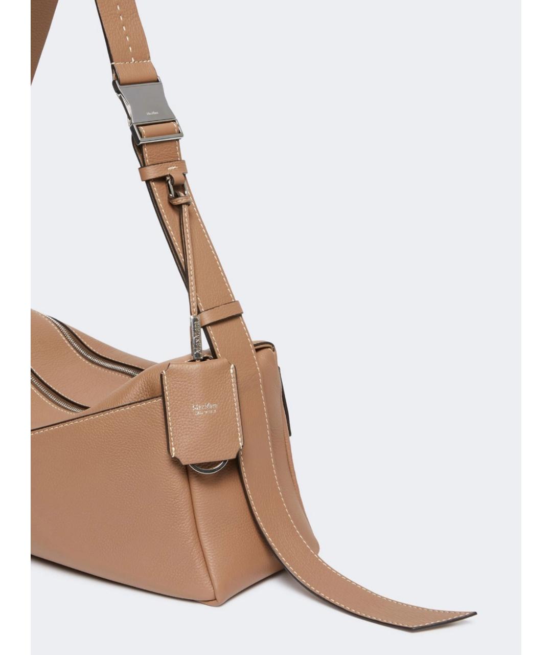 MAX MARA Коричневая кожаная сумка через плечо, фото 3