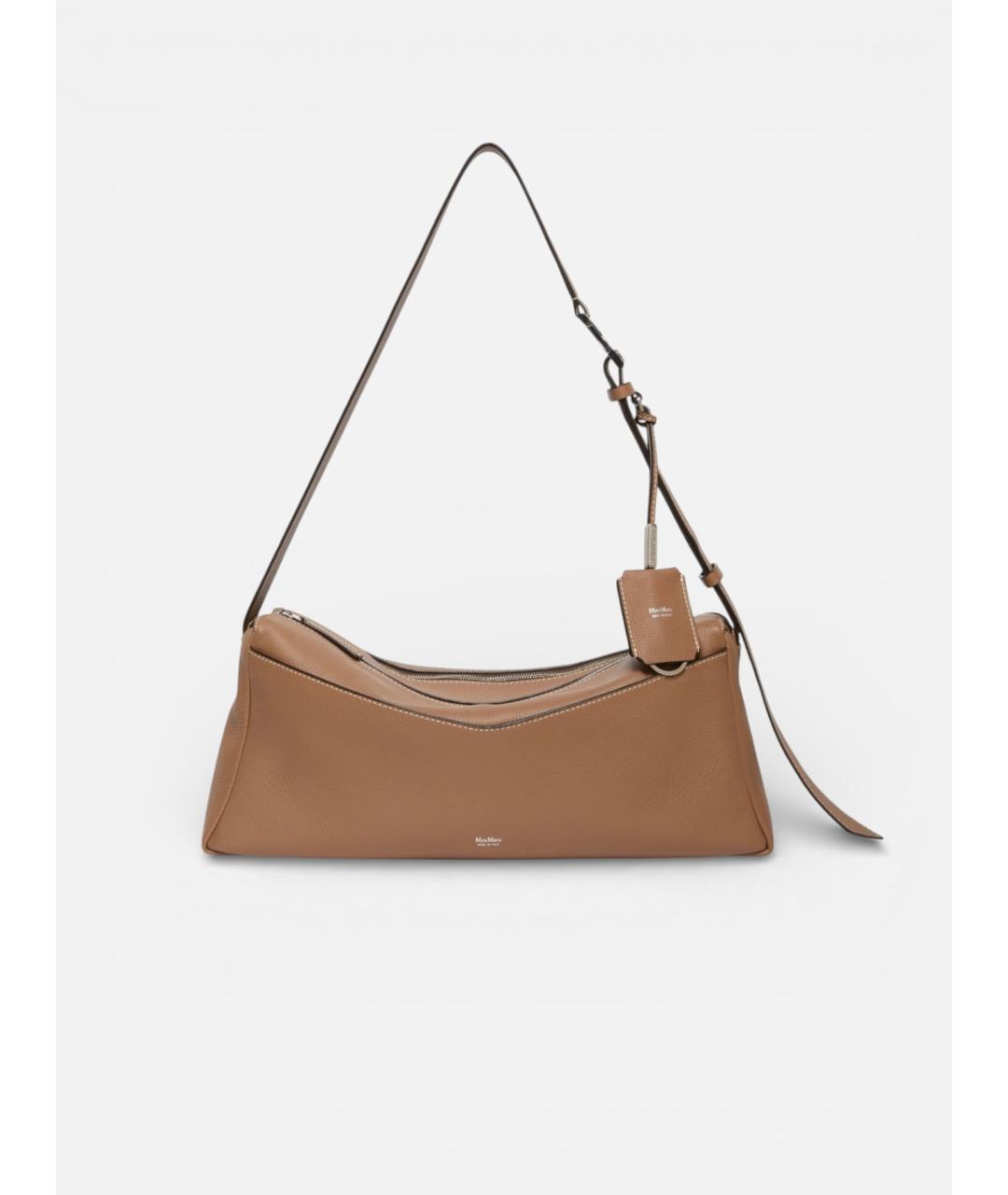 MAX MARA Коричневая кожаная сумка через плечо, фото 6