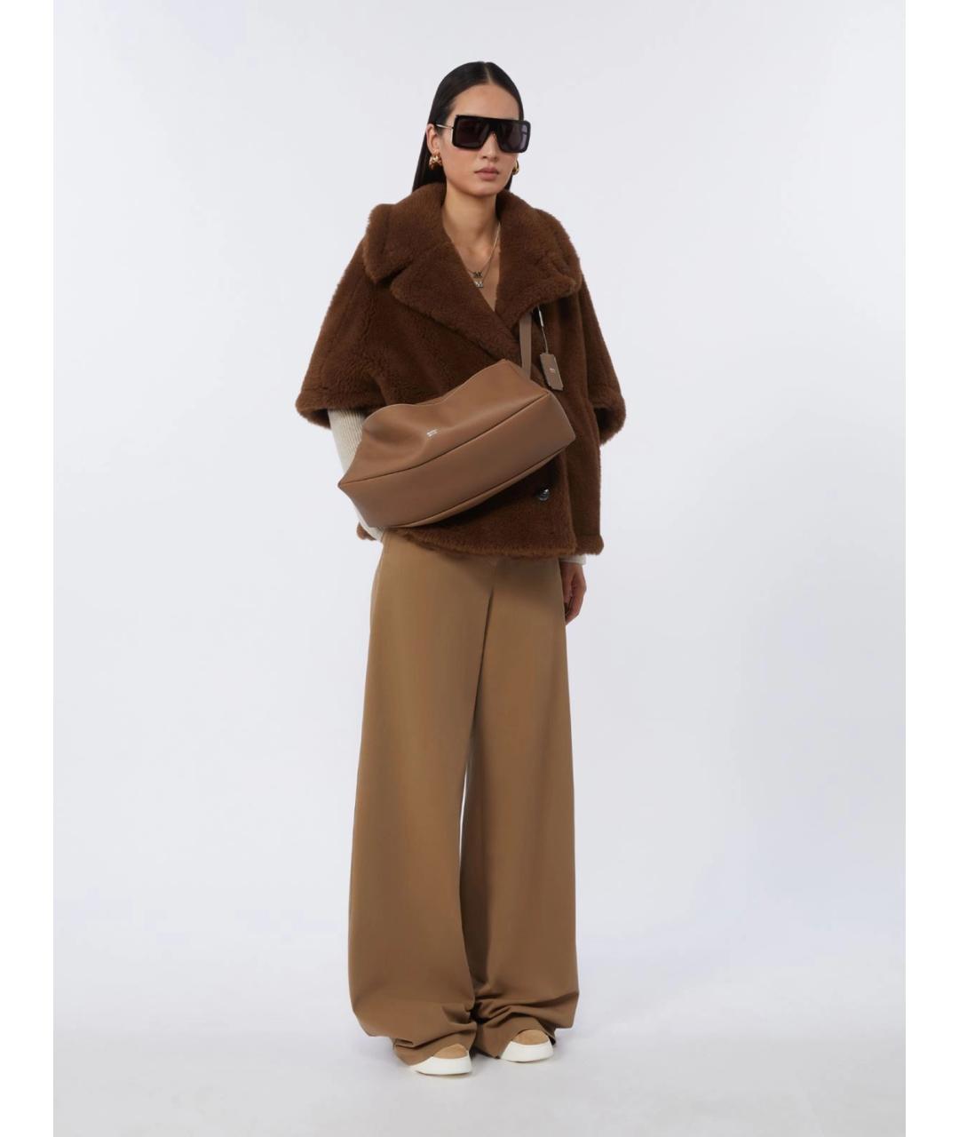 MAX MARA Коричневая кожаная сумка через плечо, фото 2