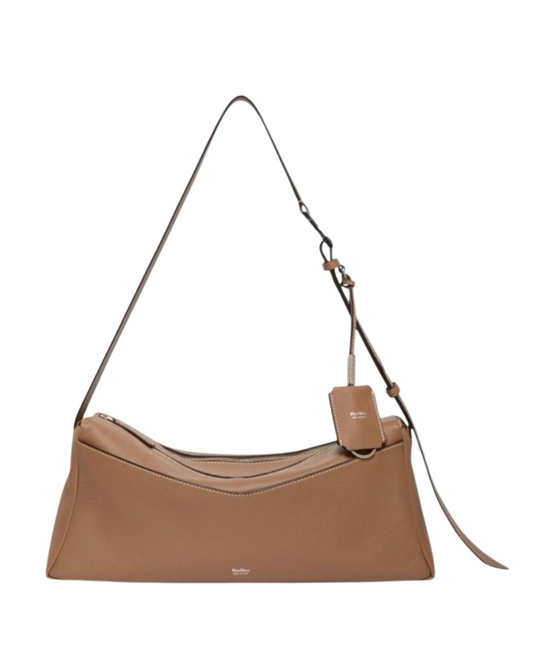 MAX MARA Коричневая кожаная сумка через плечо, фото 1