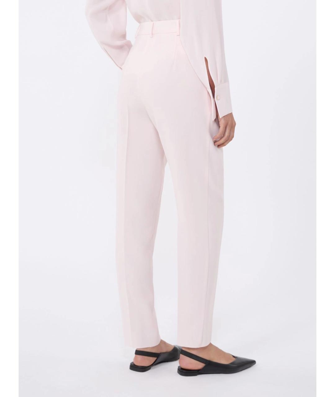 MAX MARA STUDIO Розовые ацетатные прямые брюки, фото 4
