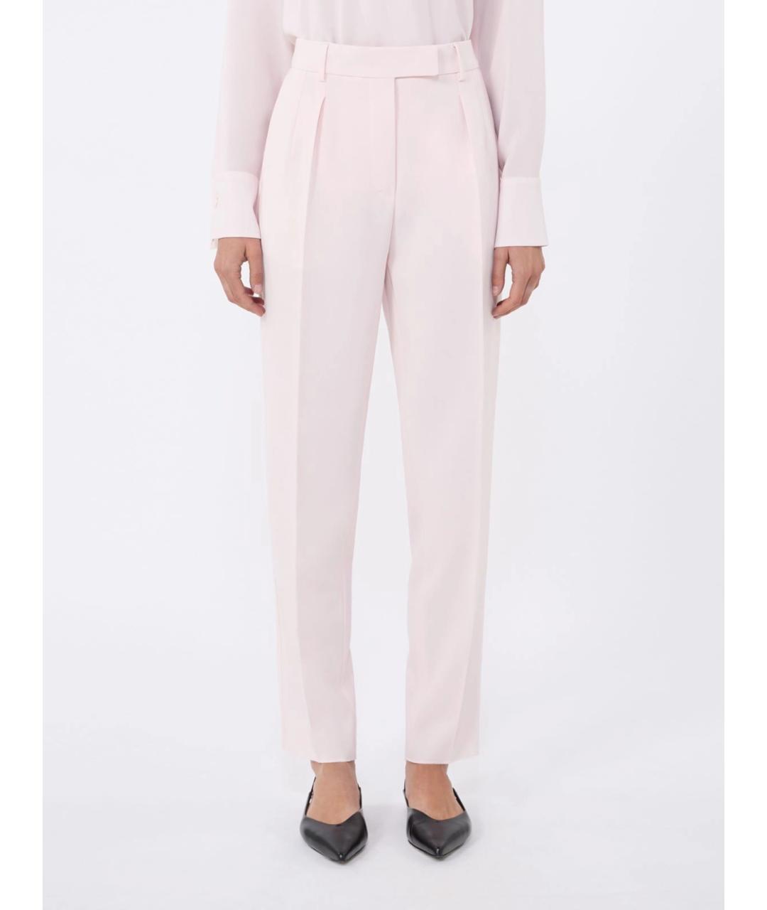 MAX MARA STUDIO Розовые ацетатные прямые брюки, фото 3