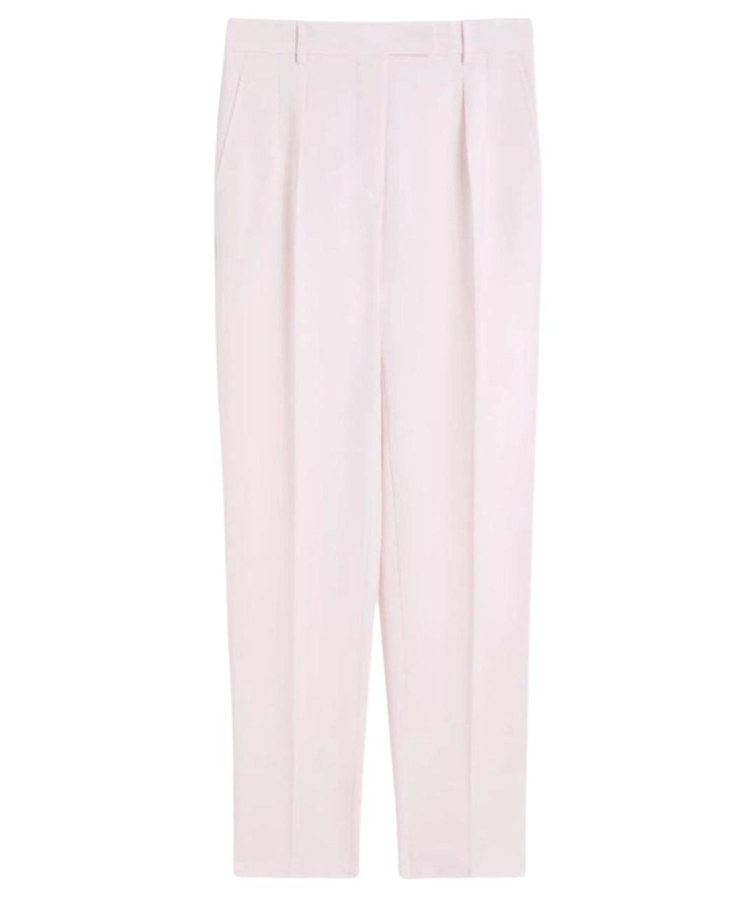 MAX MARA STUDIO Розовые ацетатные прямые брюки, фото 1