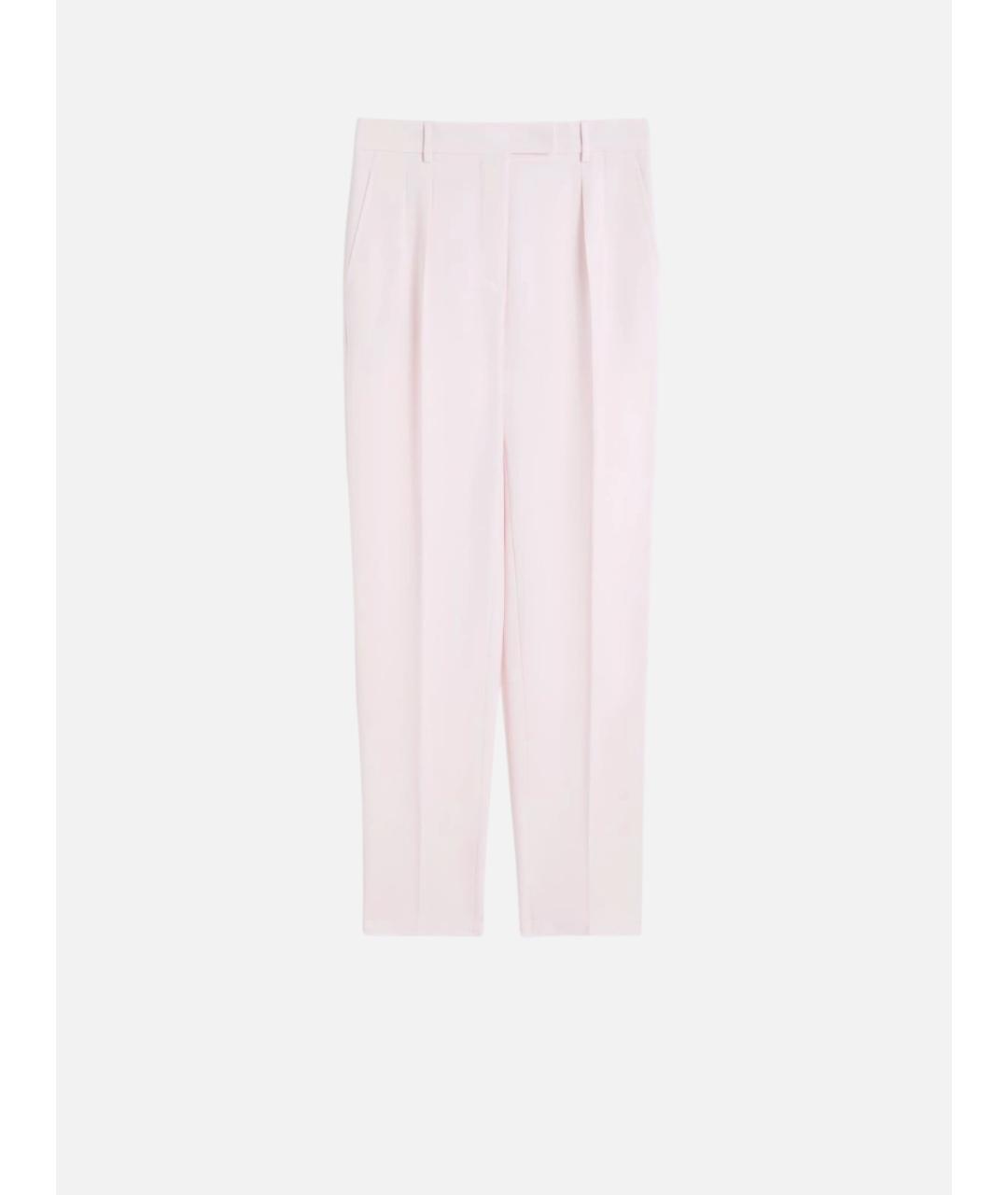 MAX MARA STUDIO Розовые ацетатные прямые брюки, фото 5