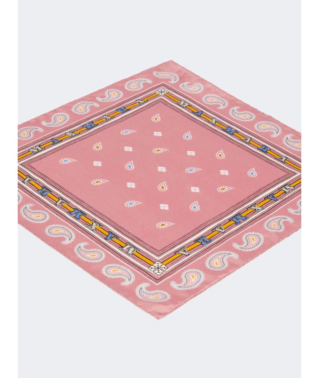 MAX MARA Розовый шелковый платок, фото 2