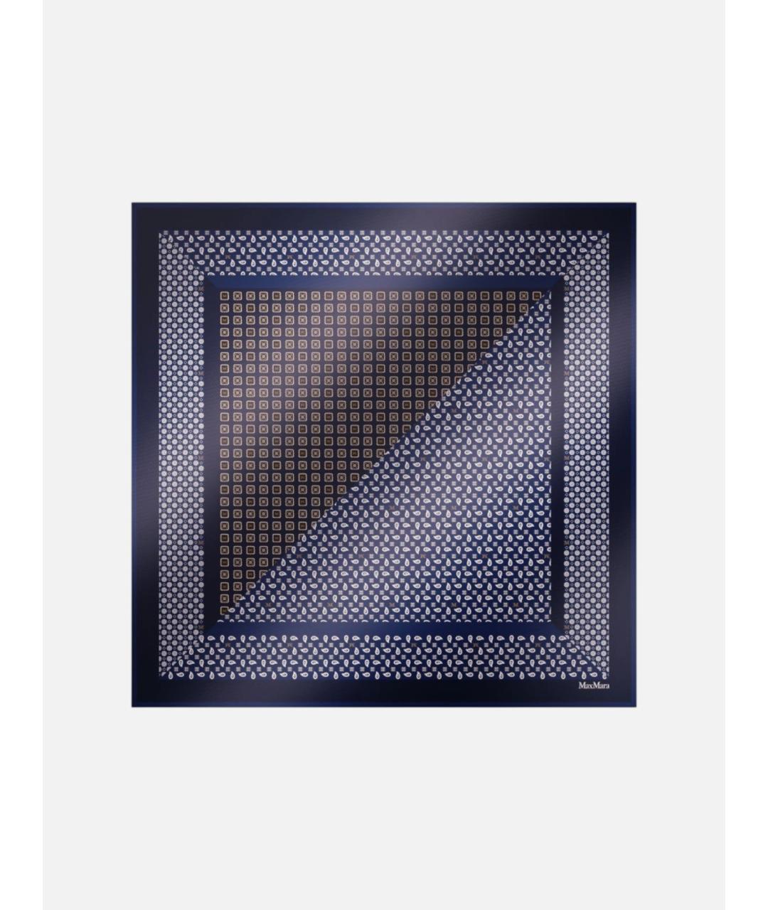 MAX MARA Синий шелковый платок, фото 4