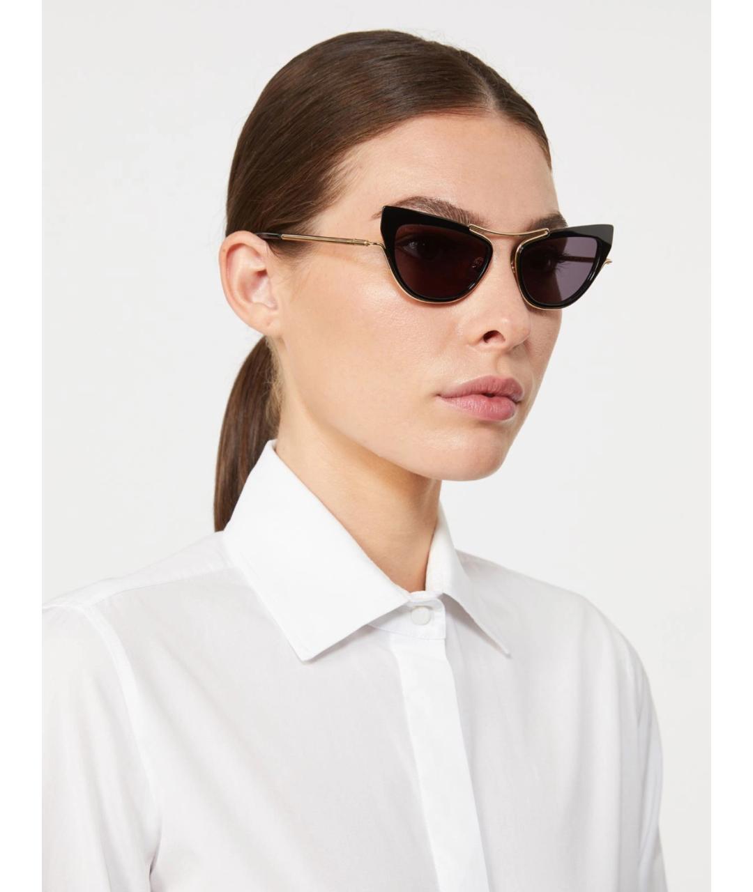 MAX MARA Черные металлические солнцезащитные очки, фото 2